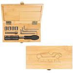 HH20037 Screwdriver Kit In Bamboo Case With Custom Imprint